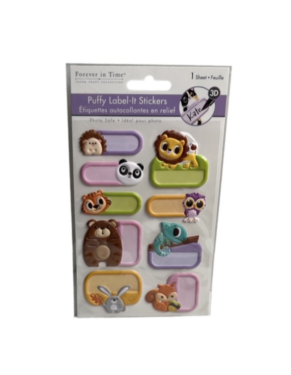 2.49 ANIMAL MAGNETISM 3D PUFFY LABEL IT STICKERS 