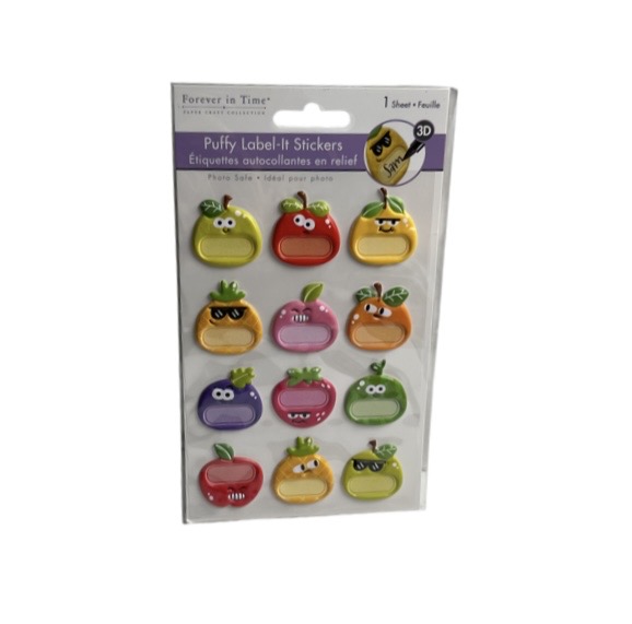 2.49 KAWAII CUTESY 3D PUFFY LABEL IT STICKERS