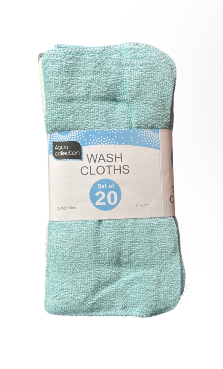 7.99 WASH CLOTHS 20 PACK