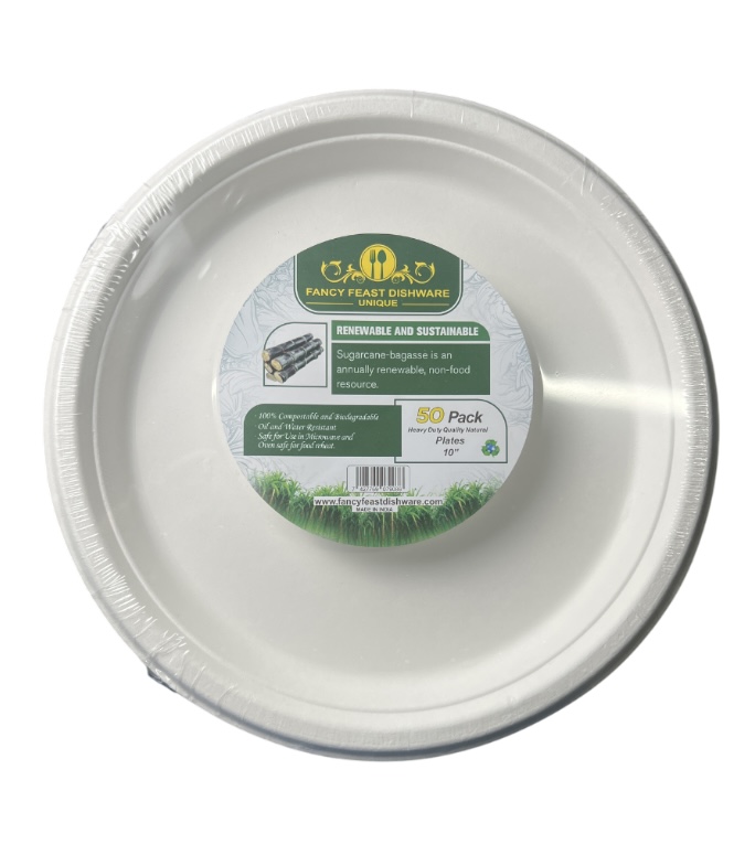 11.99 FANCY FEAST DISHWARE 50 PACK PLATE 10 INCH 