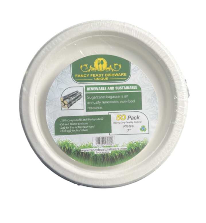 6.99 FANCY FEAST DISHWARE 50 PACK PLATE 7 INCH 