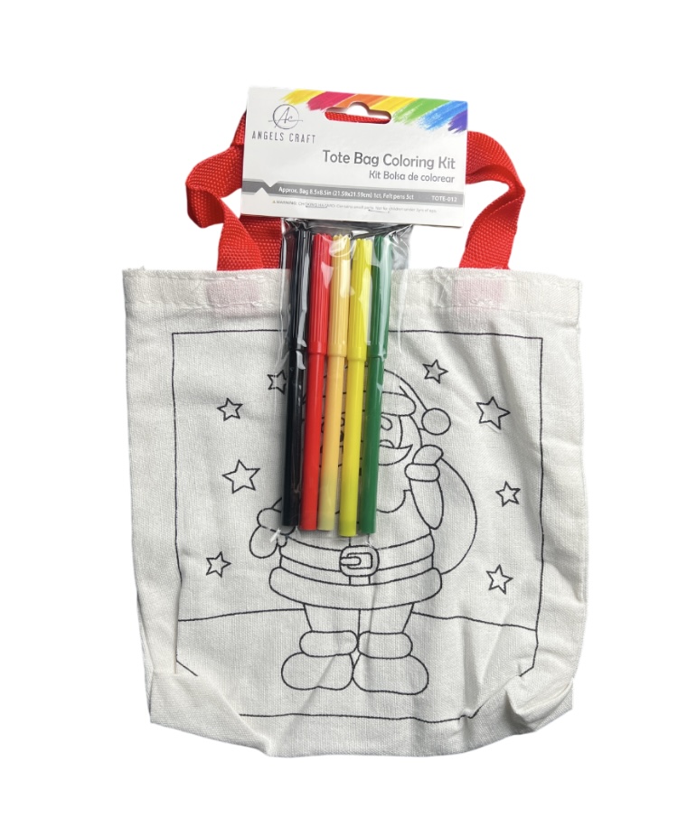 1.99 CHRISTMAS TOTE BAG WITH MARKERS