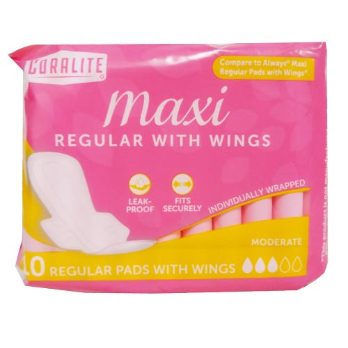 1.99 MAXI REGULAR PADS WITH WINGS 12 COUNT  