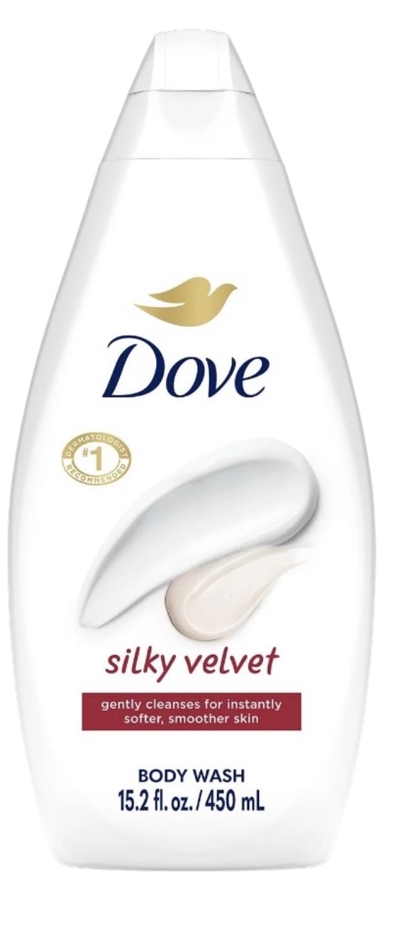 4.99 DOVE SILKY VELVET BODY WASH 15.2 FL OZ