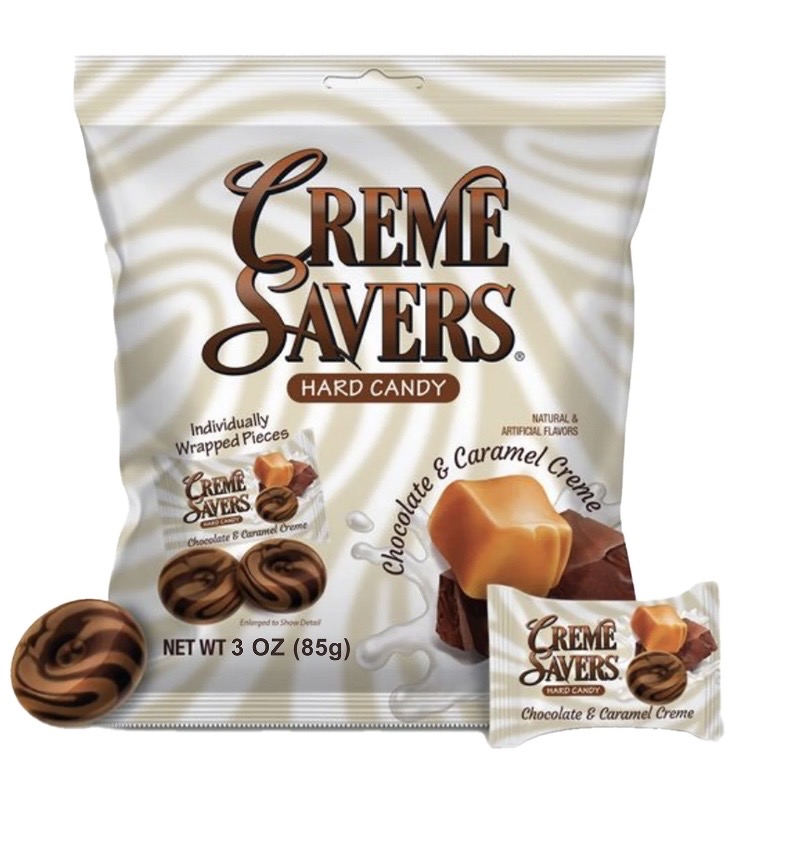 2.49 CRÈME SAVERS HARD CANDY CHOCOLATE AND CARAMEL 3 OZ