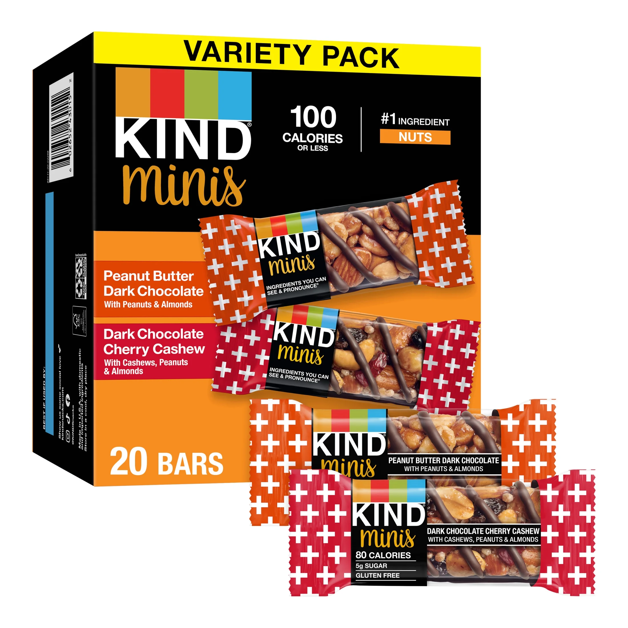 4.99 KIND MINI 20 BAR VARIETY PACK 