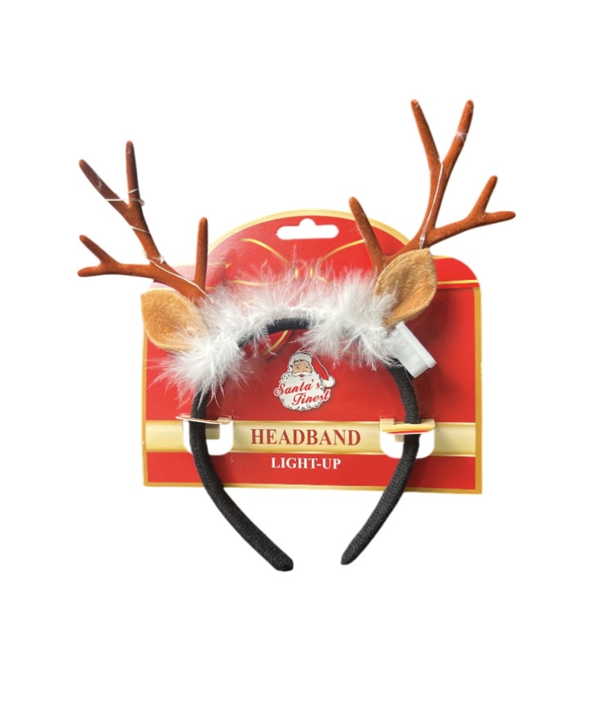 1.99 HEADBAND ANTLERS WITH FUR LIGHT UP 