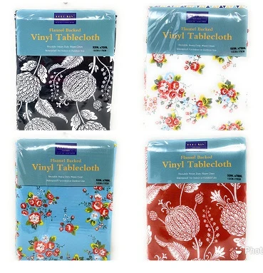 2.99 VINYL TABLECLOTH FLANNEL BACKED 52 X 70 INCH