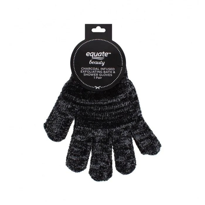 1.99 CHARCOAL INFUSED EXFOLIATING BATH AND SHOWER GLOVES 