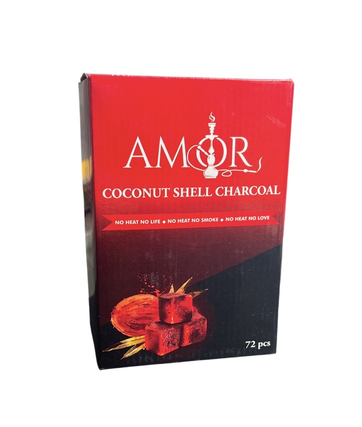 12.99 AMOR COCONUT SHELL CARCOAL 72 PCS