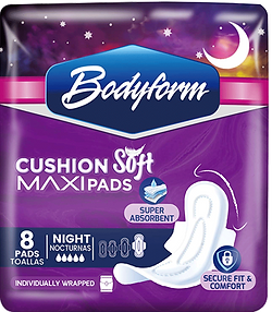 1.99 BODYFORM NIGHT 8 PADS MAXI WITH WINGS