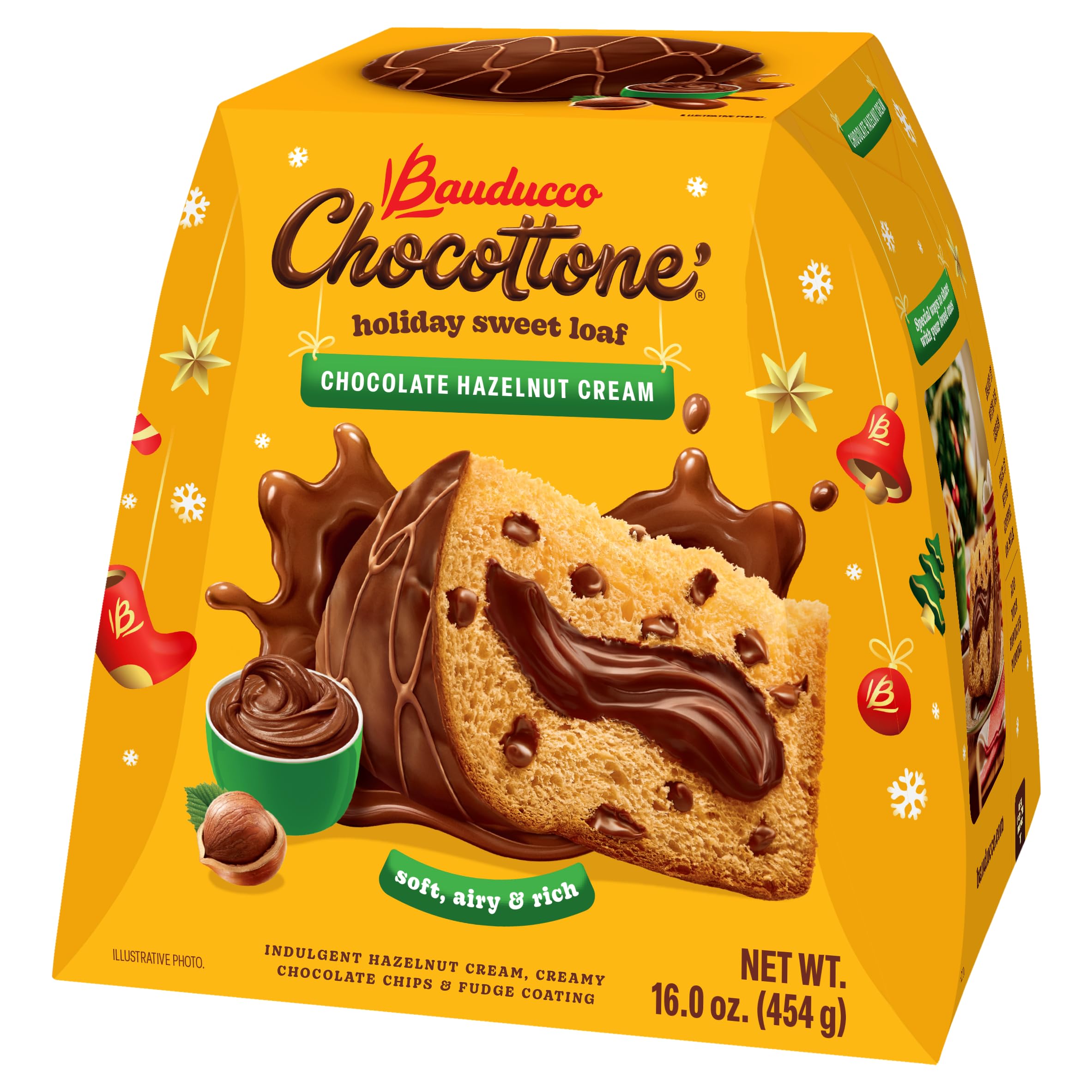 7.99 BAUDUCCO CHOCOTTONE CHOCOLATE HAZELNUT CREAM 16 OZ