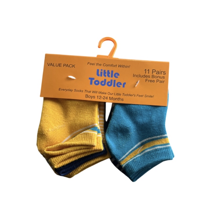 3.99 LITTLE TODDLER SOCKS 12-24 MONTHS 11 PAIRS