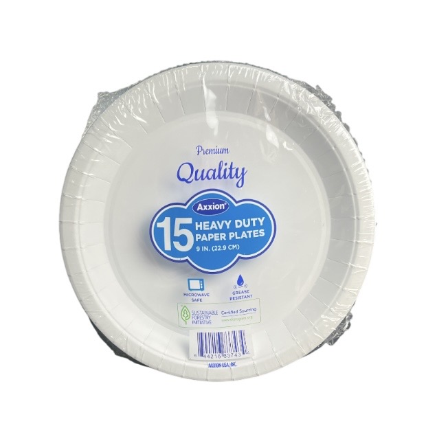 1.99 PREMIUM QUALITY 15 HEAVY DUTY PAPER PLATES 9 INCH