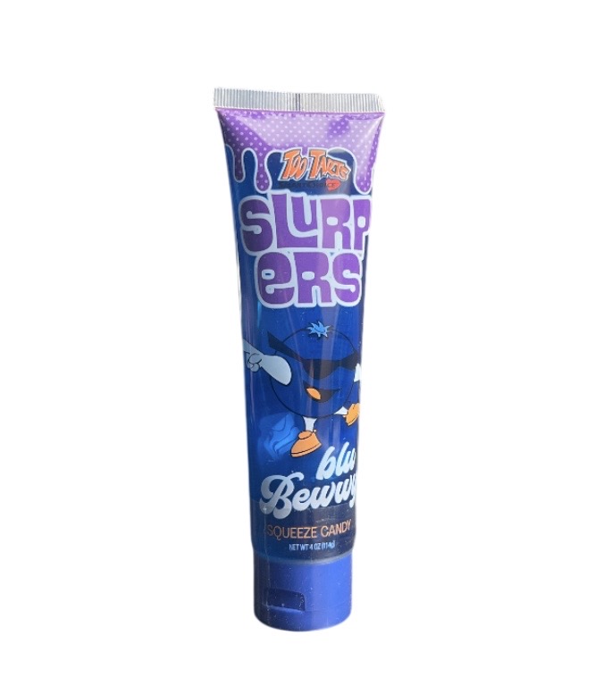 1.99 TOO TARTS SLURPERS BLUE BEWWY SQUEEZE CANDY 4 OZ