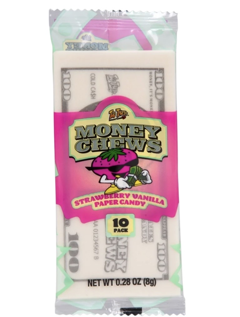 1.99 TOO TARTS MONEY CHEWS STRAWBERRY VANILLA PAPER CANDY 0.28 OZ 