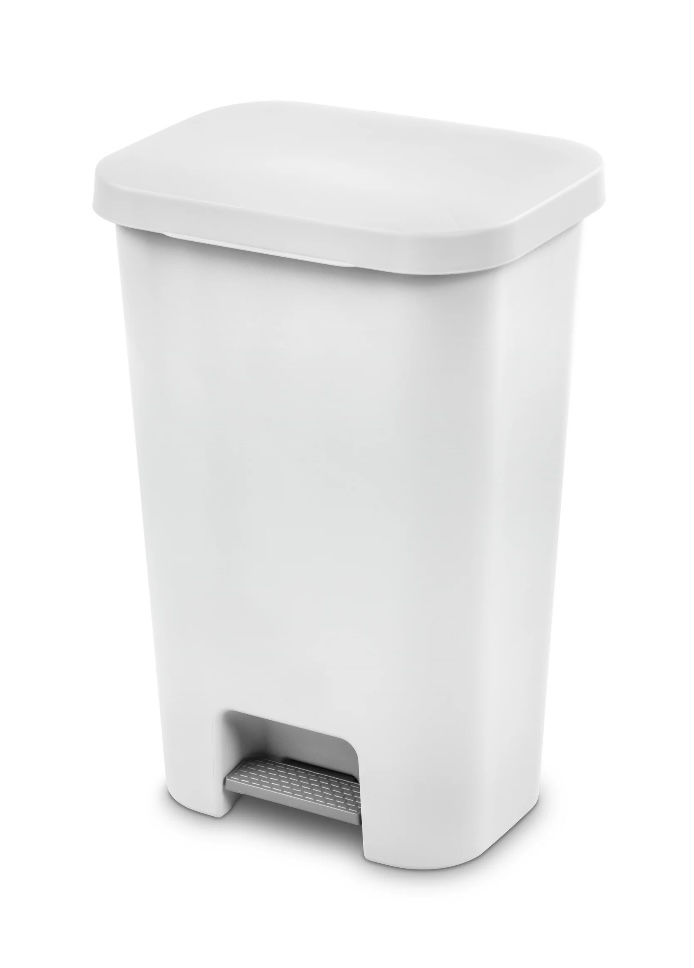 17.99 STERILITE STEP ON 11 GALLON TRASH BIN WITH LID