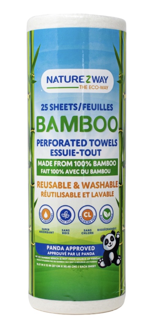 1.99 NAUTREZWAY BAMBOO PERFORATED TOWELS 25 SHEETS