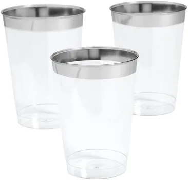 9.99 SILVER RIM CUPS 10 OZ 50 CUPS