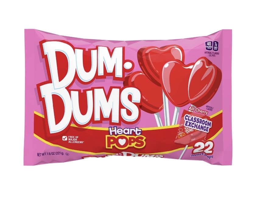 5.99 DUM DUMS HEART POPS 25 COUNT 