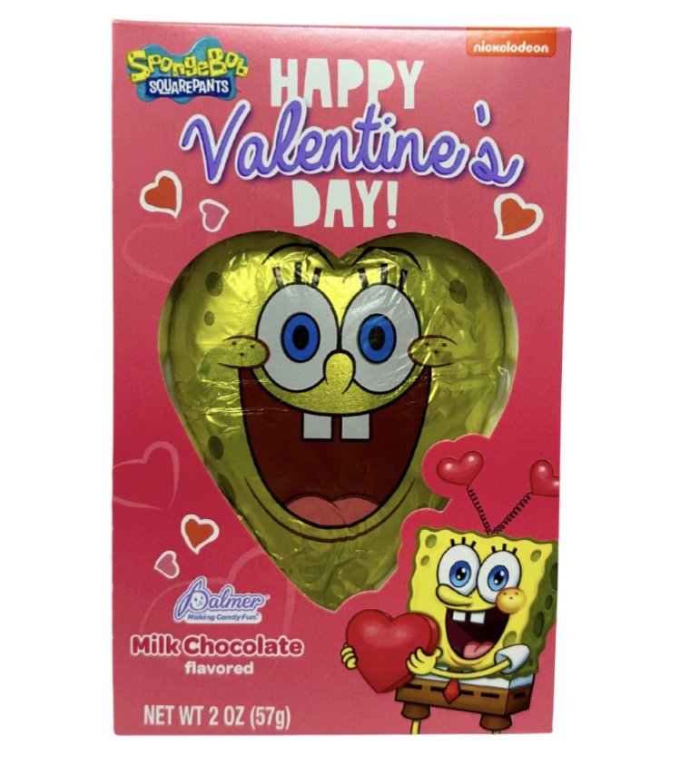 2.99 SPONGE BOB VALENTINES DAY MILK CHOCOLATE 2 OZ