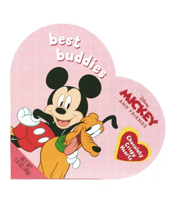 1.99 MICKEY AND FRIENDS BEST BUDDIES CHOCOLATY CRISPY HEARTS 1.6 OZ