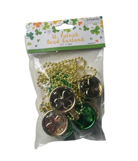 1.99 ST PATRICKS DAY BEAD GARLAND 