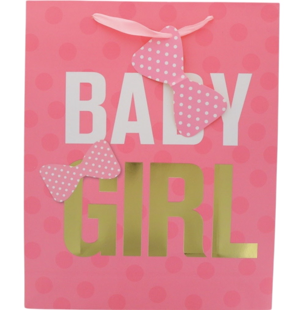 PINK BABY GIRL SMALL GIFT BAG  