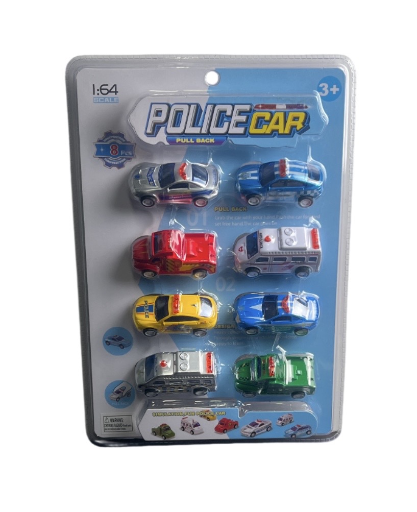 4.99 POKICE CAR PULL BACK PLAY SET 