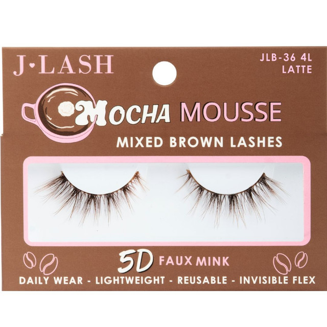 1.99 LATTE MOCHA MOUSSES 5D FAUX MINK BROWN LASHES 
