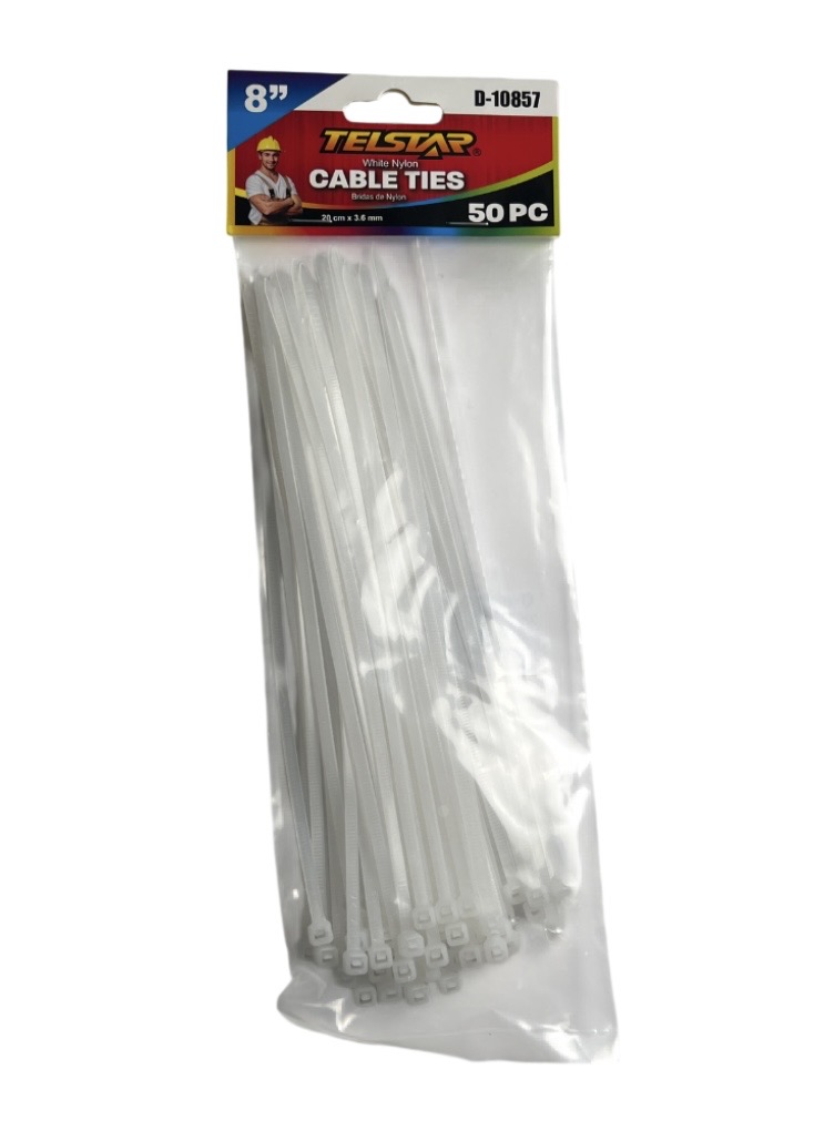 8 INCH CABLE TIES 50 PC