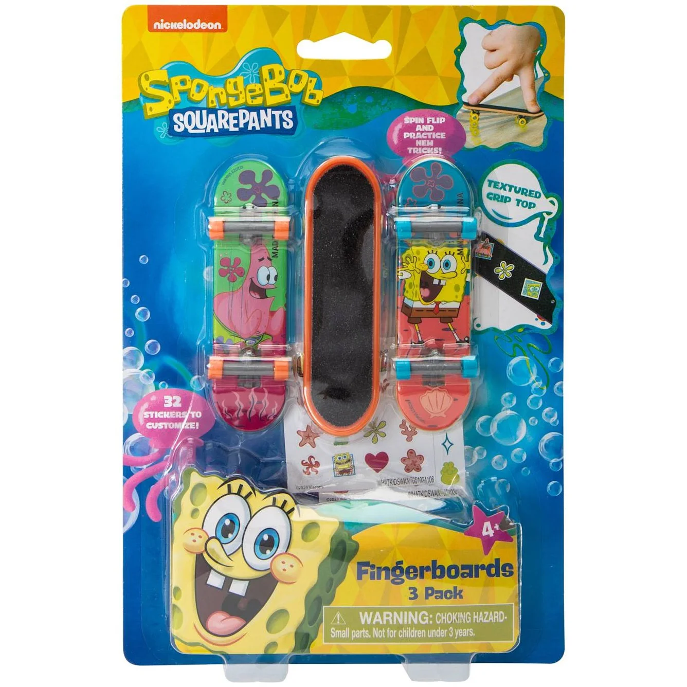 4.99 SPONGE BOB FINGERBOARDS 3 PACK 
