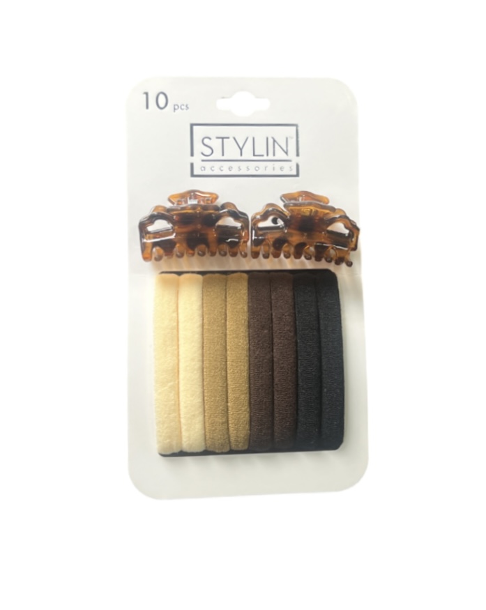 STYLIN ACCESSORIES 10 PCS BROWN