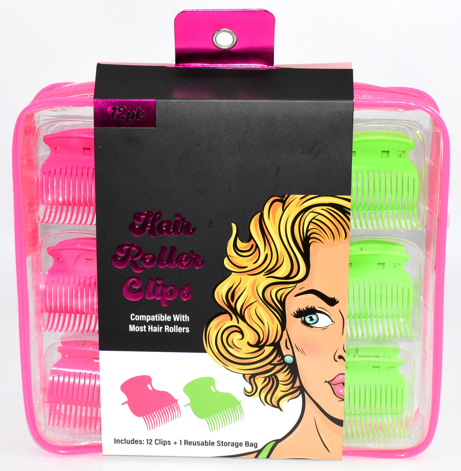 2.99  HAIR ROLLER CLIPS 12 CLIPS + 1 REUSABLE BAG