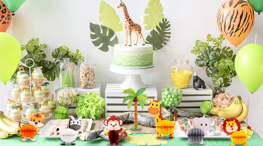 Jungle themed baby shower party