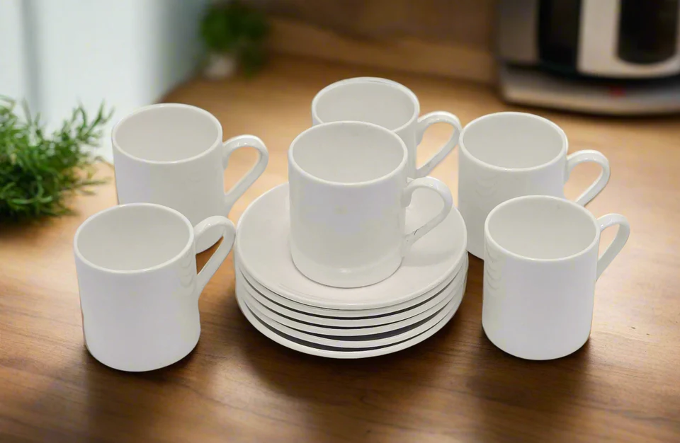 14.49 6 PC COFFEE SET-WHITE