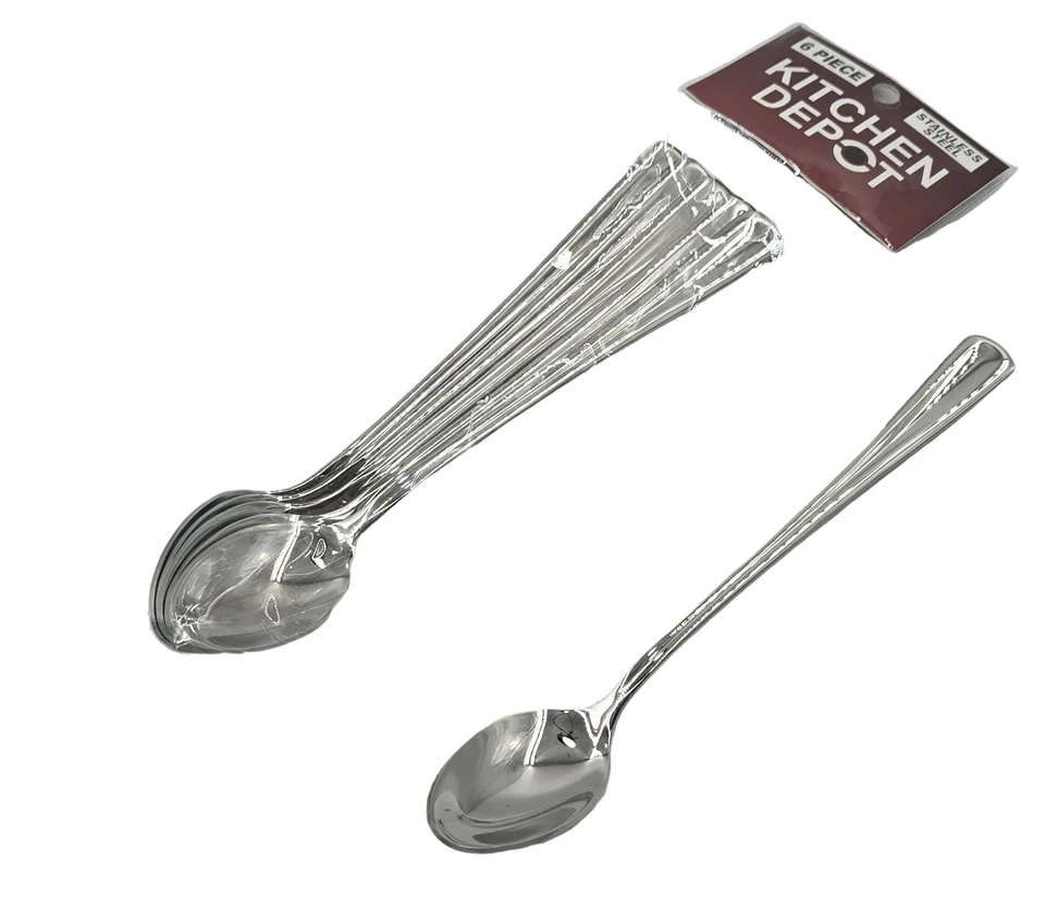 7.99 6 PC LONG COFFEE SPOON -SILVER