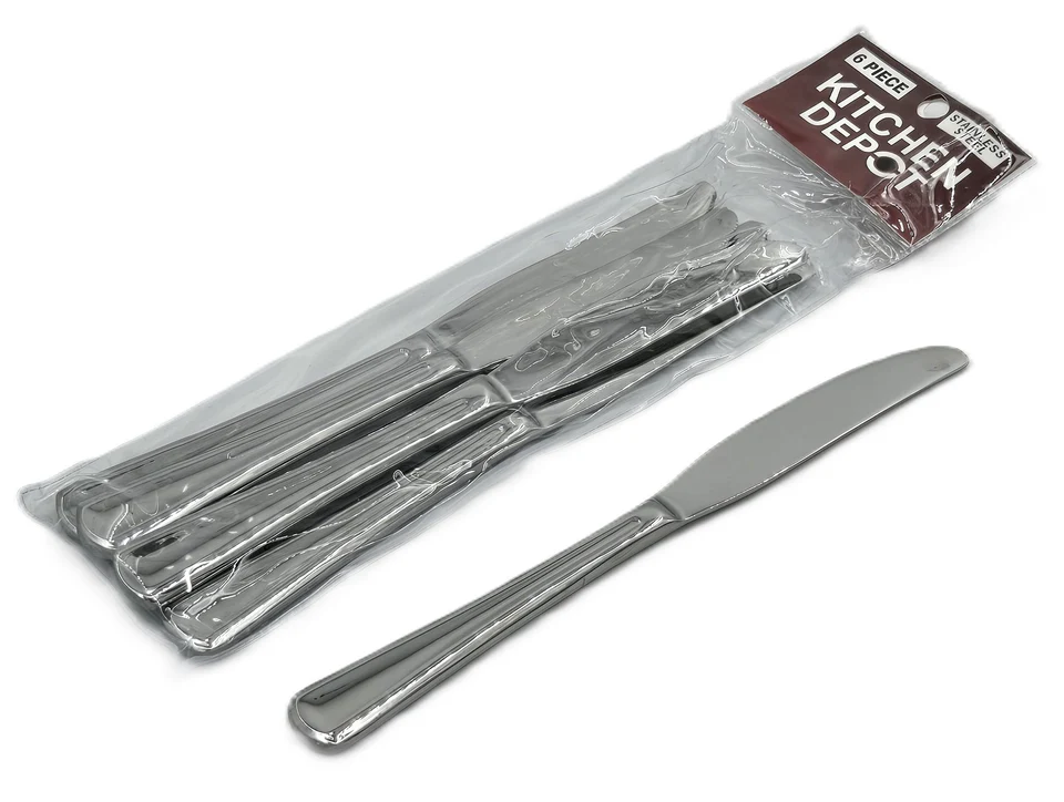 10.99 6 PC DINNER KNIFE-SILVER