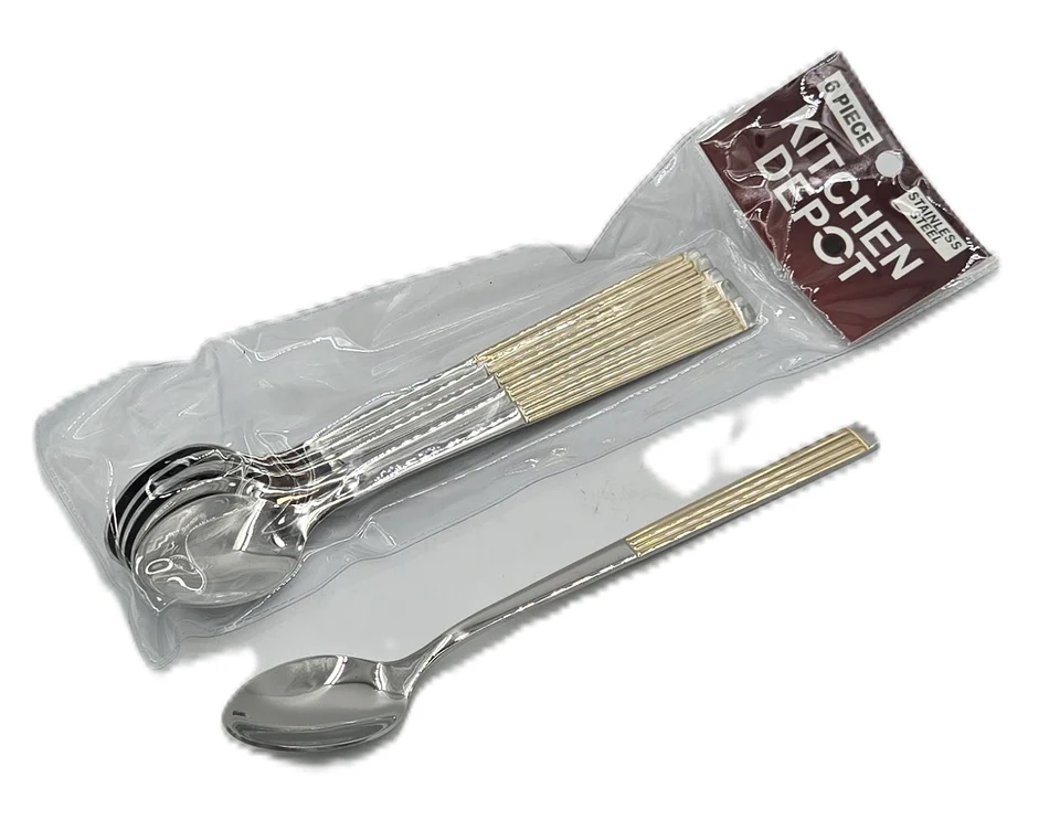 9.99 6 PC LONG COFFEE SPOON-GOLD/SI