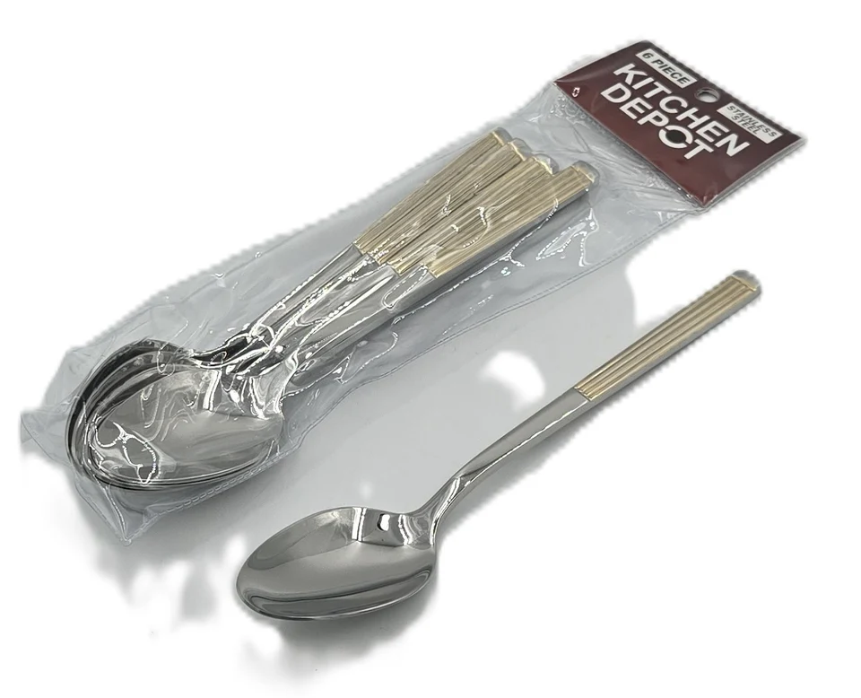 11.99 6 PC DINNER SPOON-GOLD/SILVER