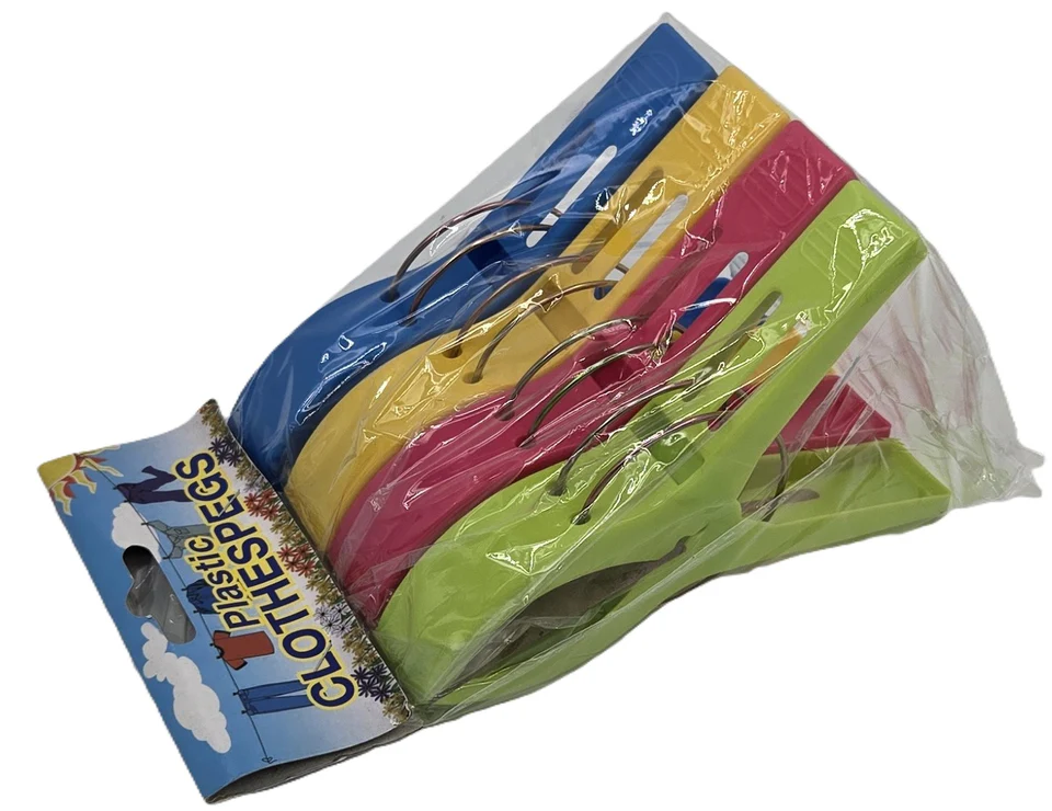 1.99 PLASTIC JUMBO CLOTHESPIN-4 CT
