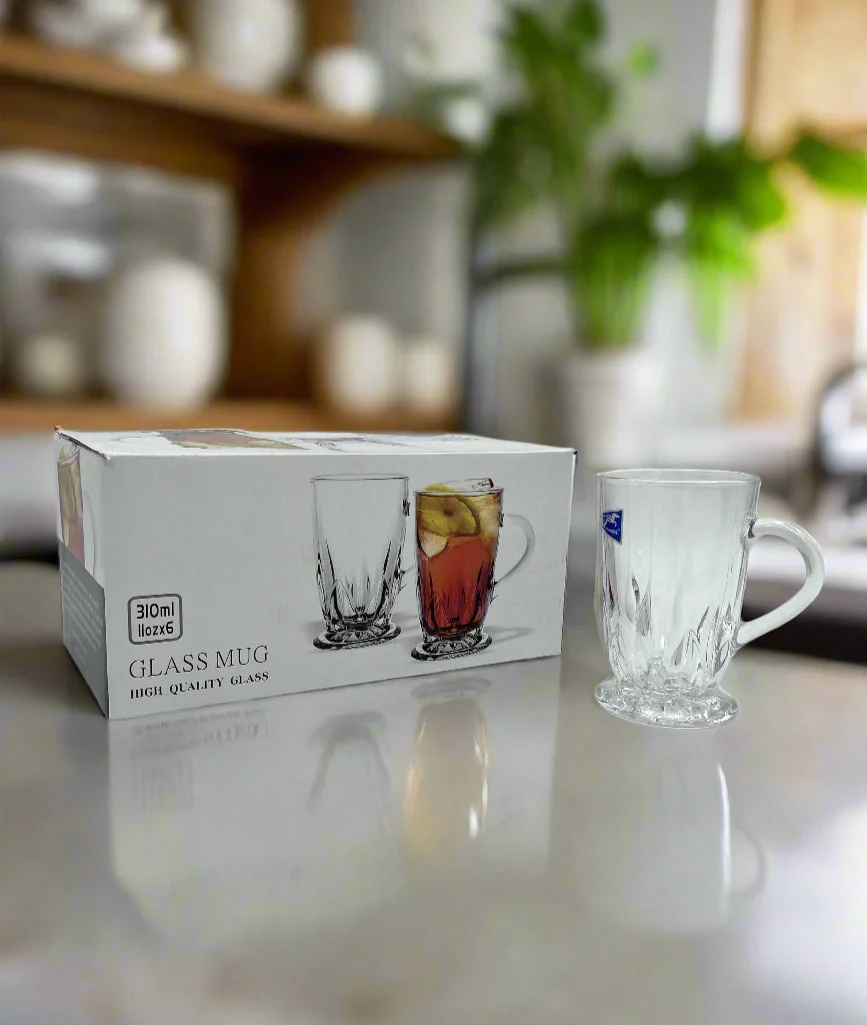 6.99 6PC GLASS TEA CUP