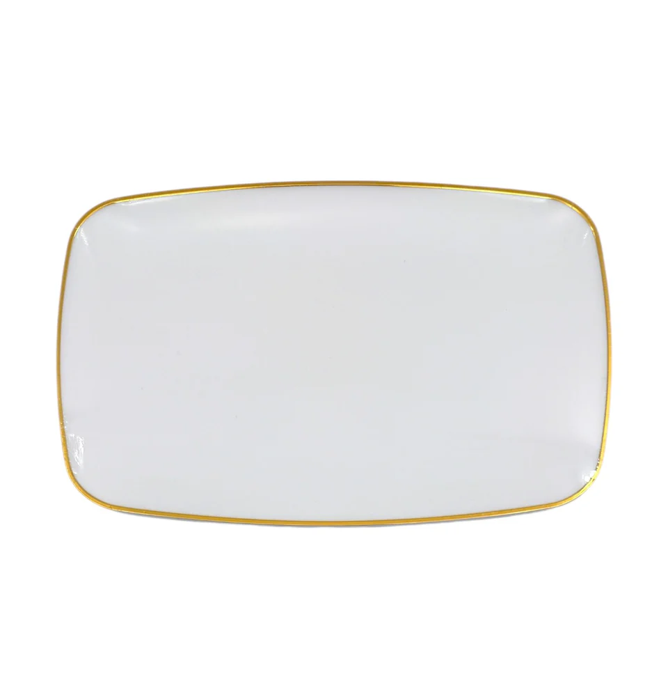 6.99 11.5 INCH X 7 INCH PLATTER GOLD RIM 4 COUNT
