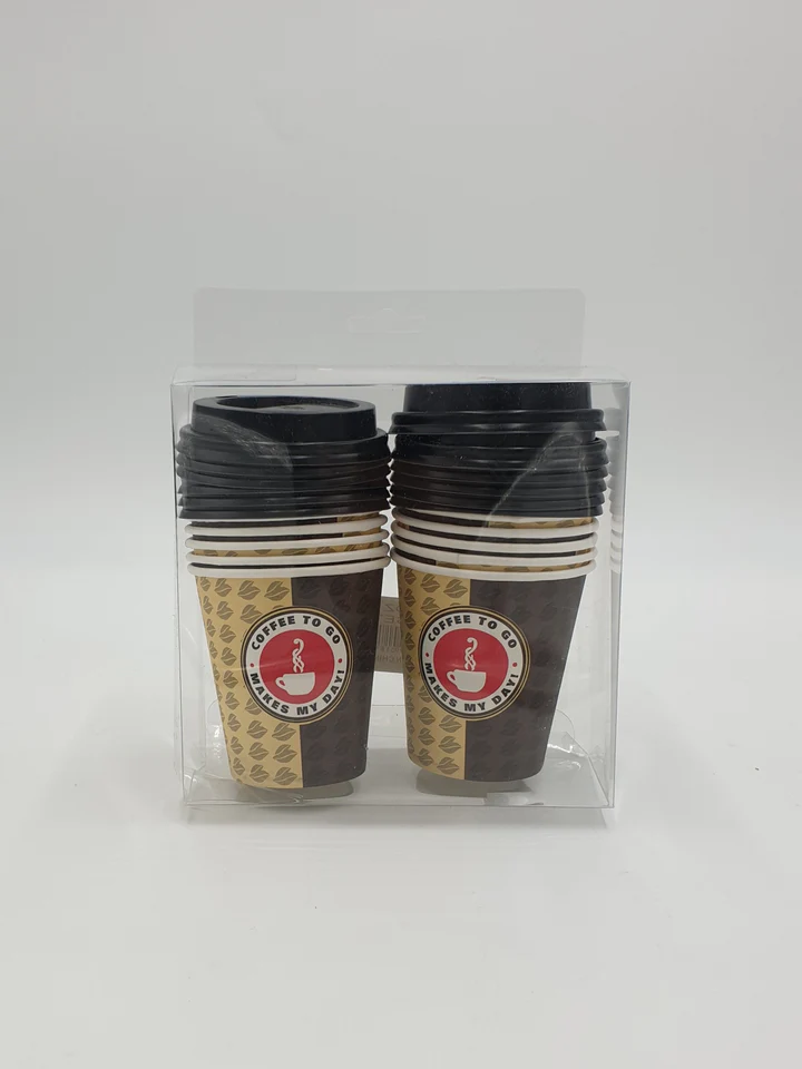 1.99 7OZ COFFEE CUPS W/LID-12 PCS