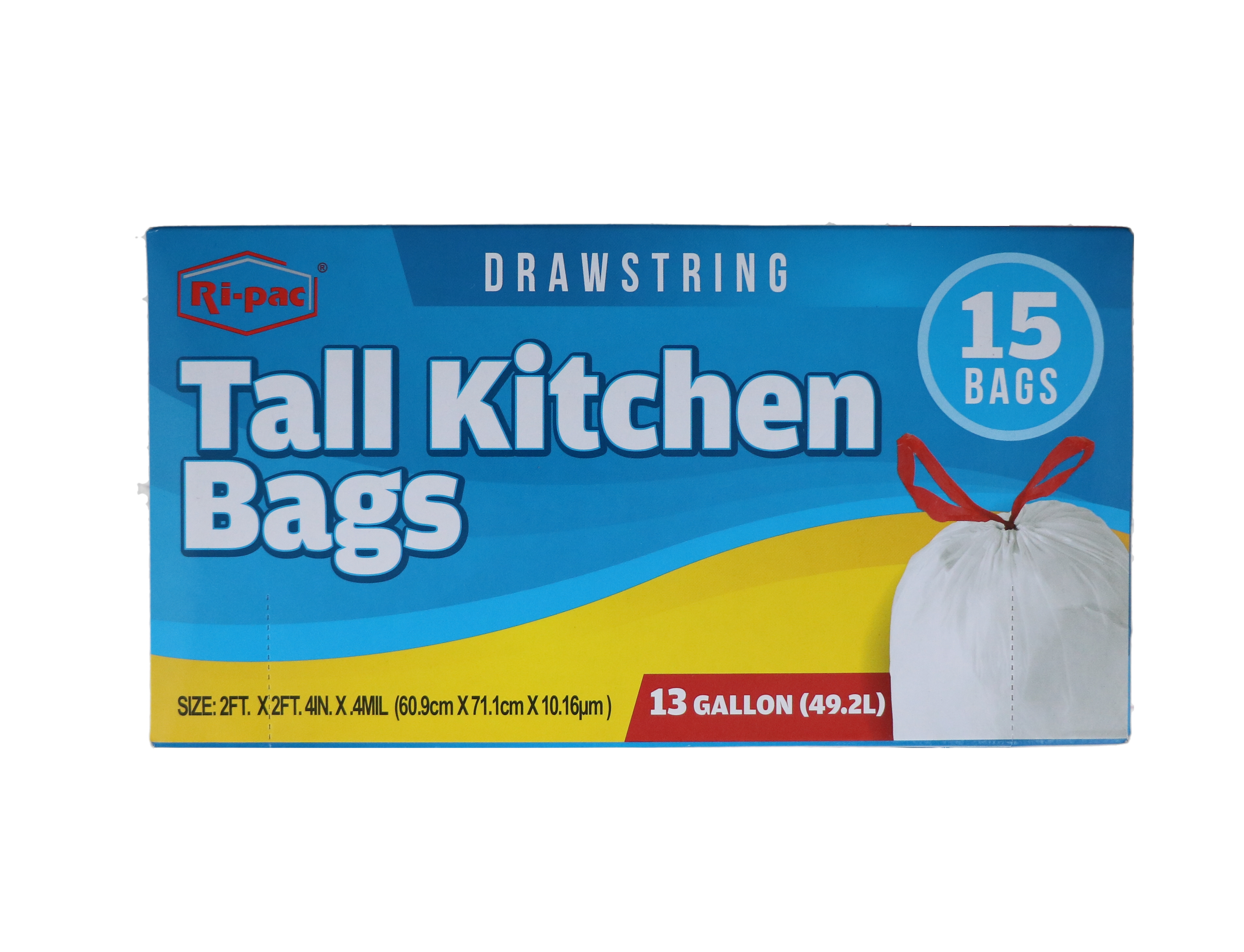 RI PAC TALL KITCHEN BAGS 15 COUNT 13 GALLOON