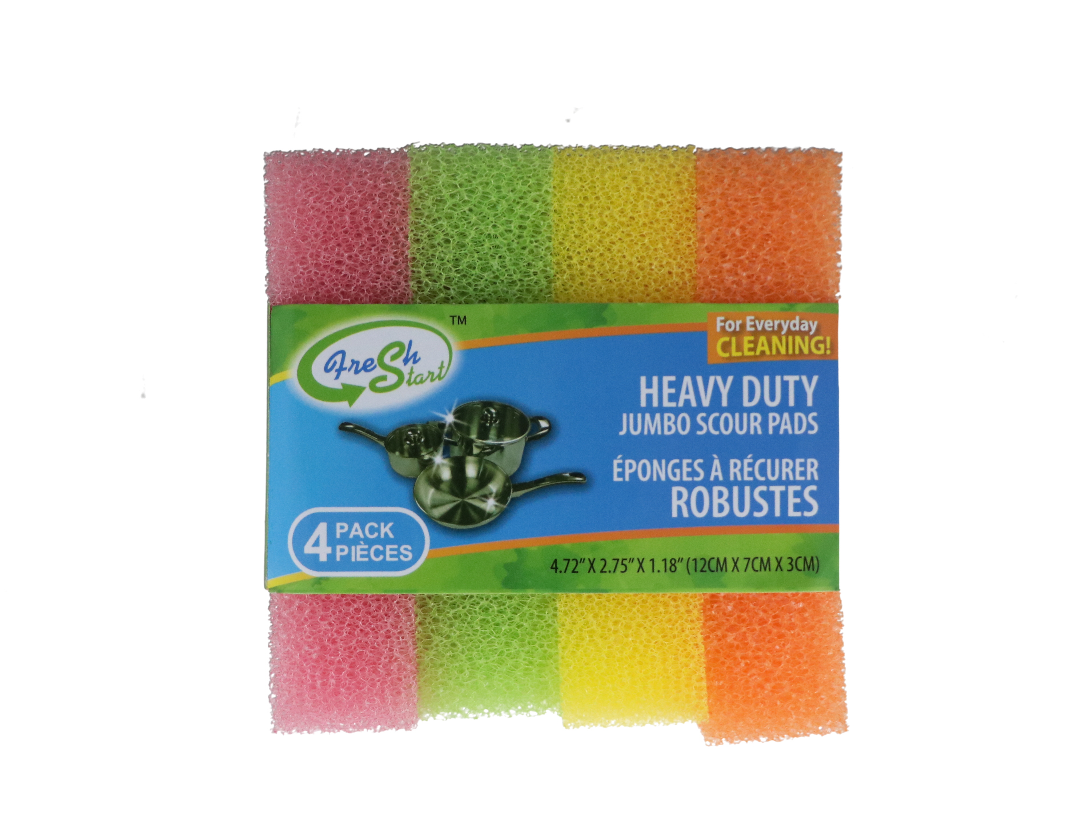 FRESH START HEAVY DUTY JUMBO SCOUR PADS 4 PACK