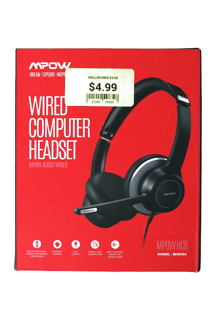 4.99 WIRED COMPUTER HEAD SET MPOW AUDIO WIRED