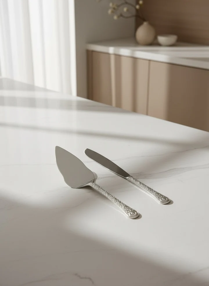 13.99 CAKE KNIFE & SERVER SET-SILVER