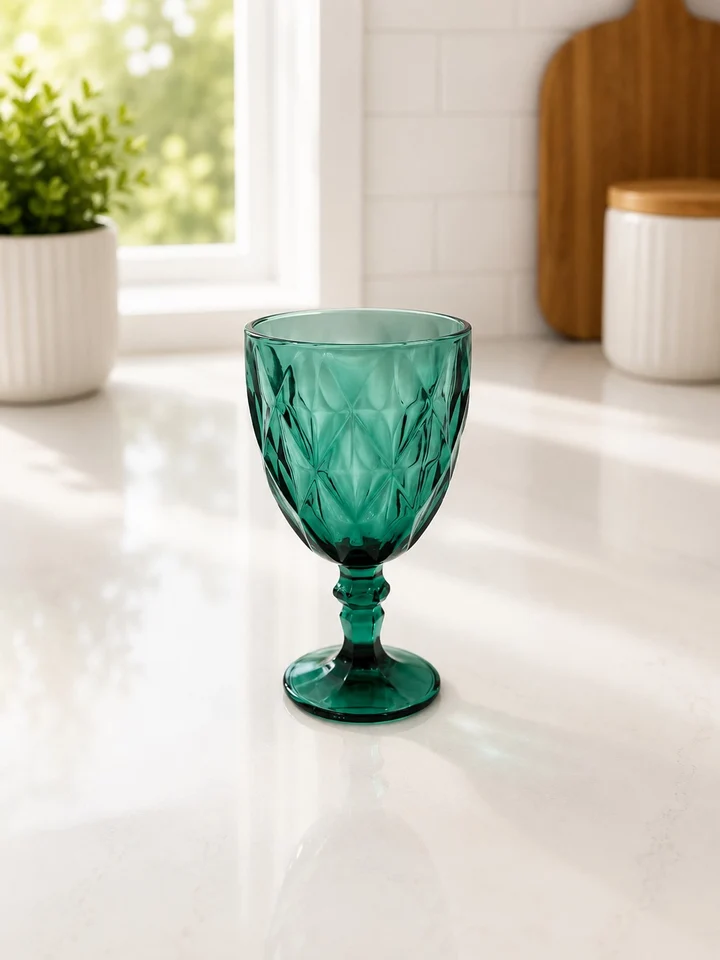 1.99 10OZ COLORED WINE GLASS