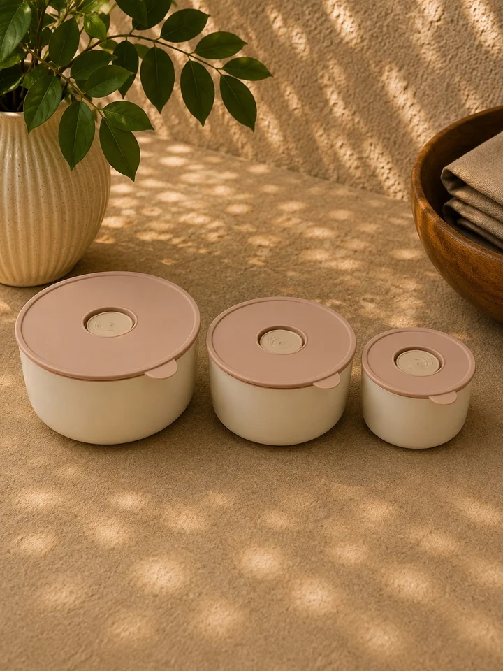8.99 3 PC CERAMIC STORAGE W/LID